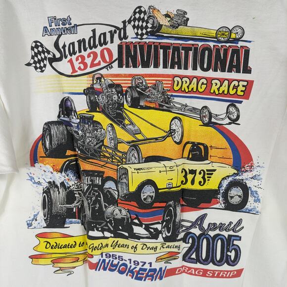 Large Mens T-Shirt April 2005 First Standard 1320 Drag Racing Invitational Vtg - Picture 2 of 7